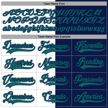 Load image into Gallery viewer, Custom Navy Teal-White Split Fashion Hockey Lace Neck Jersey
