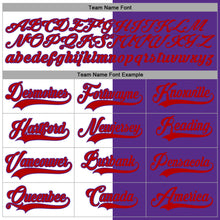 Load image into Gallery viewer, Custom Purple Red-White Split Fashion Hockey Lace Neck Jersey
