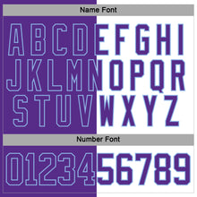 Load image into Gallery viewer, Custom Purple Light Blue-White Split Fashion Hockey Lace Neck Jersey
