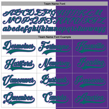 Charger l&#39;image dans la galerie, Custom Purple Teal-White Split Fashion Hockey Lace Neck Jersey
