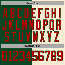Load image into Gallery viewer, Custom Green Red-Cream Split Fashion Hockey Lace Neck Jersey
