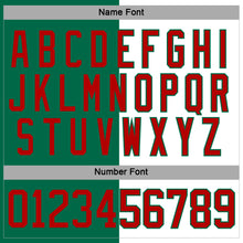 Load image into Gallery viewer, Custom Kelly Green Red-White Split Fashion Hockey Lace Neck Jersey
