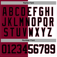 Load image into Gallery viewer, Custom Maroon Black-White Split Fashion Hockey Lace Neck Jersey
