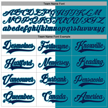 Load image into Gallery viewer, Custom Teal Navy-White Split Fashion Hockey Lace Neck Jersey
