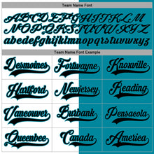 Load image into Gallery viewer, Custom Teal Black-White Split Fashion Hockey Lace Neck Jersey
