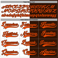Load image into Gallery viewer, Custom Brown Orange-White Split Fashion Hockey Lace Neck Jersey
