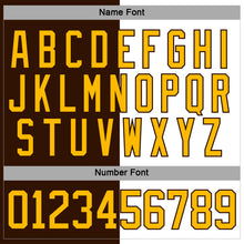 Load image into Gallery viewer, Custom Brown Gold-White Split Fashion Hockey Lace Neck Jersey
