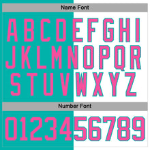 Load image into Gallery viewer, Custom Aqua Pink-White Split Fashion Hockey Lace Neck Jersey
