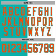 Load image into Gallery viewer, Custom Aqua Orange-White Split Fashion Hockey Lace Neck Jersey
