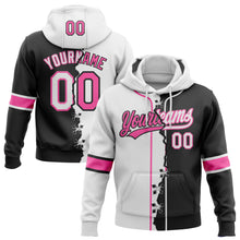 Загрузить изображение в средство просмотра галереи, Custom Black Whte-Pink Split Ripped Pattern Baseball Pullover Sweatshirt Hoodie
