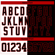 Load image into Gallery viewer, Custom Black Red-White Split Fashion Hockey Lace Neck Jersey
