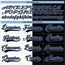 Laden Sie das Bild in den Galerie-Viewer, Custom Black Light Blue-White Split Fashion Hockey Lace Neck Jersey
