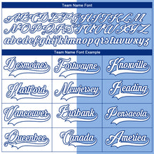 Load image into Gallery viewer, Custom Light Blue White-Royal Split Fashion Hockey Lace Neck Jersey
