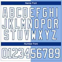 Load image into Gallery viewer, Custom Light Blue White-Royal Split Fashion Hockey Lace Neck Jersey
