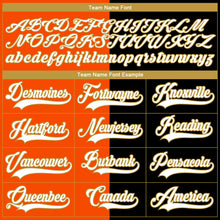 Laden Sie das Bild in den Galerie-Viewer, Custom Black White Orange-Old Gold Split Fashion Hockey Lace Neck Jersey
