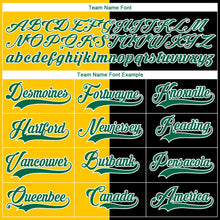 Laden Sie das Bild in den Galerie-Viewer, Custom Black Kelly Green Yellow-White Split Fashion Hockey Lace Neck Jersey
