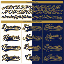 Charger l'image dans la galerie, Custom Navy Old Gold-White Split Fashion Hockey Lace Neck Jersey
