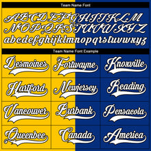 Загрузить изображение в средство просмотра галереи, Custom Royal Black Yellow-White Split Fashion Hockey Lace Neck Jersey
