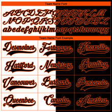 Load image into Gallery viewer, Custom Black Orange-White Split Fashion Hockey Lace Neck Jersey

