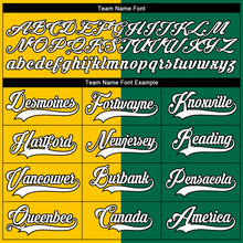 Загрузить изображение в средство просмотра галереи, Custom Kelly Green Black Yellow-White Split Fashion Hockey Lace Neck Jersey
