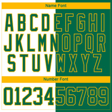 Load image into Gallery viewer, Custom Kelly Green Gold-White Split Fashion Hockey Lace Neck Jersey
