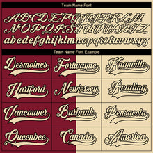 Laden Sie das Bild in den Galerie-Viewer, Custom Cream Crimson-Black Split Fashion Hockey Lace Neck Jersey
