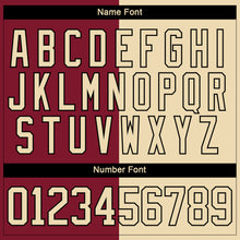 Laden Sie das Bild in den Galerie-Viewer, Custom Cream Crimson-Black Split Fashion Hockey Lace Neck Jersey
