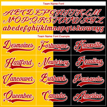 Load image into Gallery viewer, Custom Black Red Yellow-White Split Fashion Hockey Lace Neck Jersey
