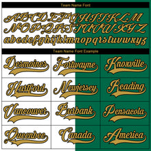 Load image into Gallery viewer, Custom Kelly Green Old Gold Black-White Split Fashion Hockey Lace Neck Jersey
