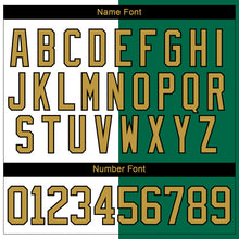 Load image into Gallery viewer, Custom Kelly Green Old Gold Black-White Split Fashion Hockey Lace Neck Jersey
