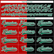 Charger l'image dans la galerie, Custom Black Kelly Green Red-White Split Fashion Hockey Lace Neck Jersey
