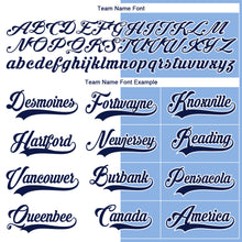 Load image into Gallery viewer, Custom Light Blue Navy-White Split Fashion Hockey Lace Neck Jersey
