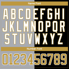 Charger l'image dans la galerie, Custom Black Old Gold Gray-White Split Fashion Hockey Lace Neck Jersey
