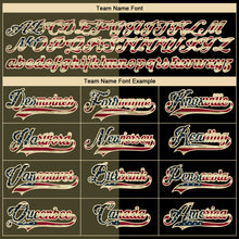 Charger l'image dans la galerie, Custom Black Vintage USA Flag Olive-Cream Split Fashion Hockey Lace Neck Jersey
