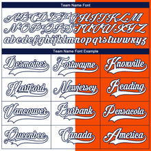 Charger l'image dans la galerie, Custom Orange White-Navy Split Fashion Hockey Lace Neck Jersey
