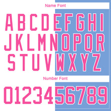 Load image into Gallery viewer, Custom Powder Blue Pink-White Split Fashion Hockey Lace Neck Jersey
