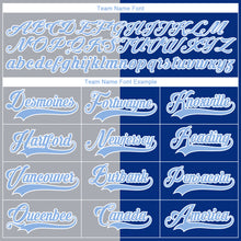 Загрузить изображение в средство просмотра галереи, Custom Royal Light Blue Gray-White Split Fashion Hockey Lace Neck Jersey
