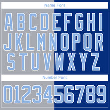 Загрузить изображение в средство просмотра галереи, Custom Royal Light Blue Gray-White Split Fashion Hockey Lace Neck Jersey
