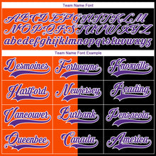 Charger l'image dans la galerie, Custom Black Purple Orange-White Split Fashion Hockey Lace Neck Jersey
