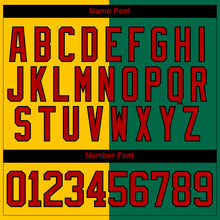 Charger l'image dans la galerie, Custom Kelly Green Red Yellow-Black Split Fashion Hockey Lace Neck Jersey
