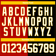 Charger l'image dans la galerie, Custom Black White Red-Yellow Split Fashion Hockey Lace Neck Jersey
