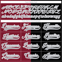 Load image into Gallery viewer, Custom Black Gray Crimson-White Split Fashion Hockey Lace Neck Jersey
