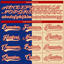 Laden Sie das Bild in den Galerie-Viewer, Custom Cream Royal-Red Split Fashion Hockey Lace Neck Jersey
