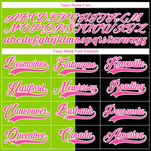 Charger l'image dans la galerie, Custom Black Pink Neon Green-White Split Fashion Hockey Lace Neck Jersey
