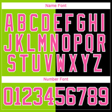 Charger l'image dans la galerie, Custom Black Pink Neon Green-White Split Fashion Hockey Lace Neck Jersey
