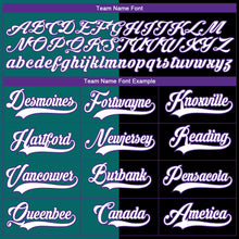 Load image into Gallery viewer, Custom Black Purple Teal-White Split Fashion Hockey Lace Neck Jersey
