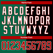 Load image into Gallery viewer, Custom Black Red Kelly Green-White Split Fashion Hockey Lace Neck Jersey
