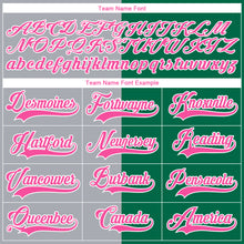 Laden Sie das Bild in den Galerie-Viewer, Custom Kelly Green Pink Gray-White Split Fashion Hockey Lace Neck Jersey
