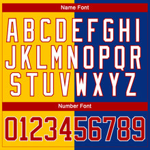 Загрузить изображение в средство просмотра галереи, Custom Royal Red Yellow-White Split Fashion Hockey Lace Neck Jersey
