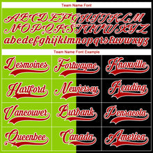 Laden Sie das Bild in den Galerie-Viewer, Custom Black Red Neon Green-White Split Fashion Hockey Lace Neck Jersey
